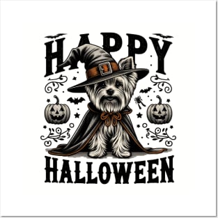 Retro Halloween Yorkie Graphic illustration Posters and Art